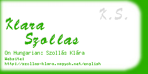 klara szollas business card